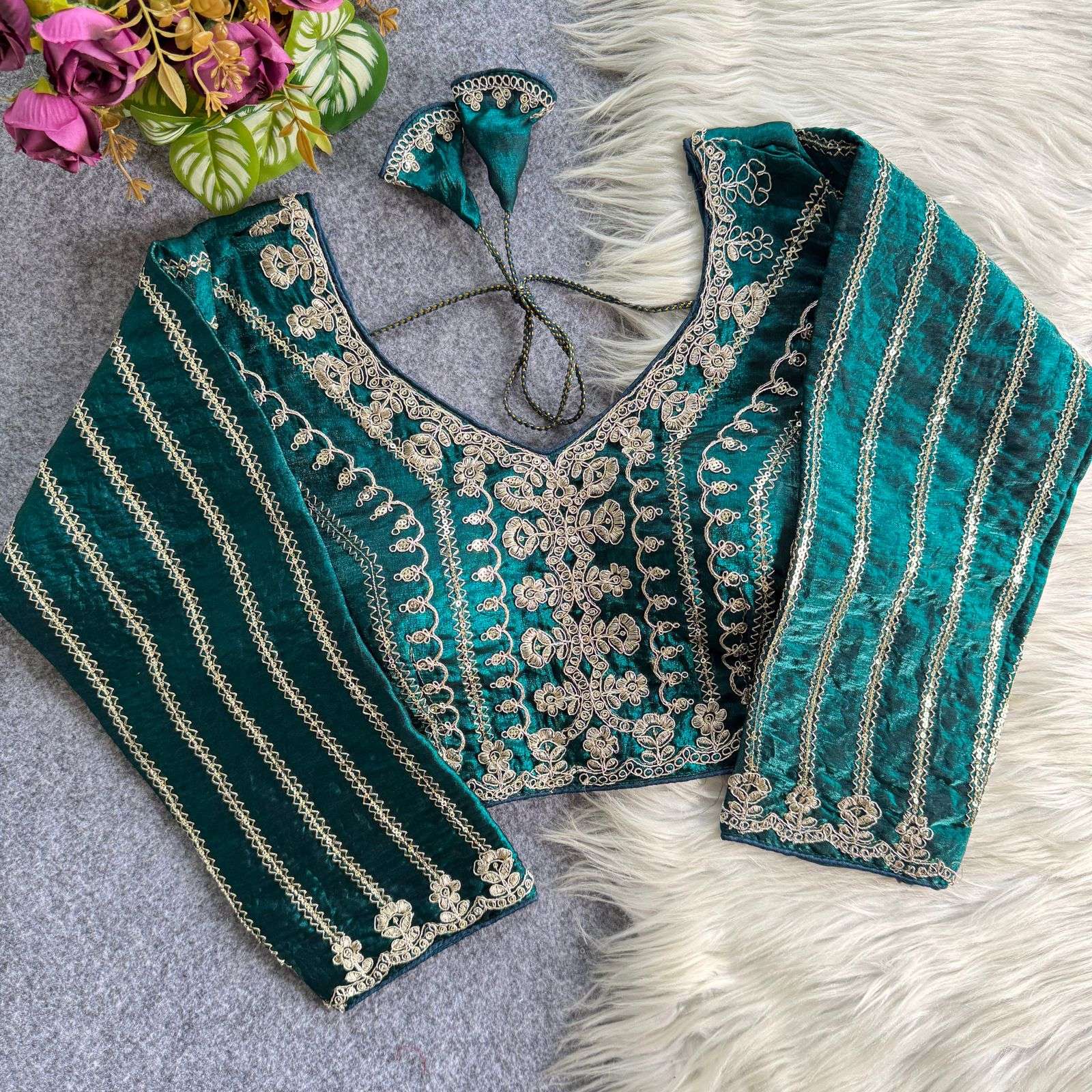 READYMADE BLOUSE SERIES 492 DESIGNER GOLDEN EMBROIDERY AND CODING SEQUENCE WORK FANDY SILK READYMADE BLOUSE ARE AVAILABLE AT WHOLESALE PRICE 