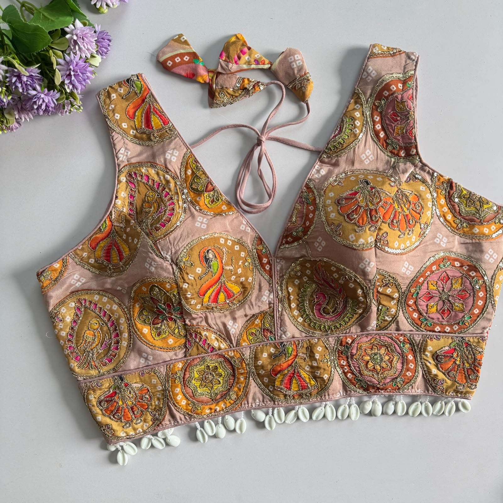 READYMADE BLOUSE SERIES 495 DESIGNER POSITION PRINT APPLE CUT SOFT CREPE SILK READYMADE BLOUSE ARE AVAILABLE AT WHOLESALE PRICE 