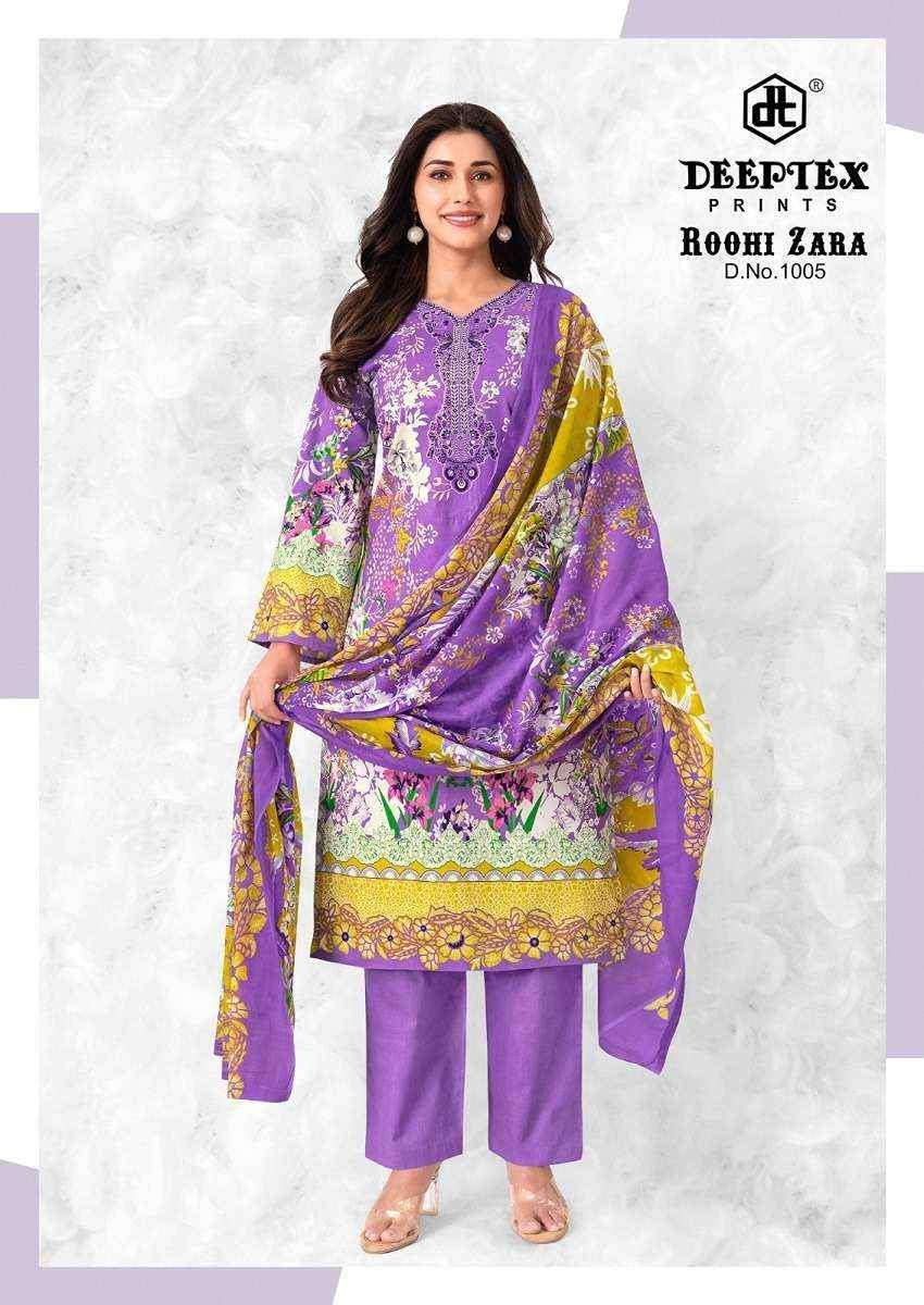 ROOHI ZARA VOL-10 SERIES 1001 TO 1008 BY DEEPTEX DESIGNER WITH PRINTED COTTON LAWN SUITS ARE AVAILABLE AT WHOLESALE PRICE