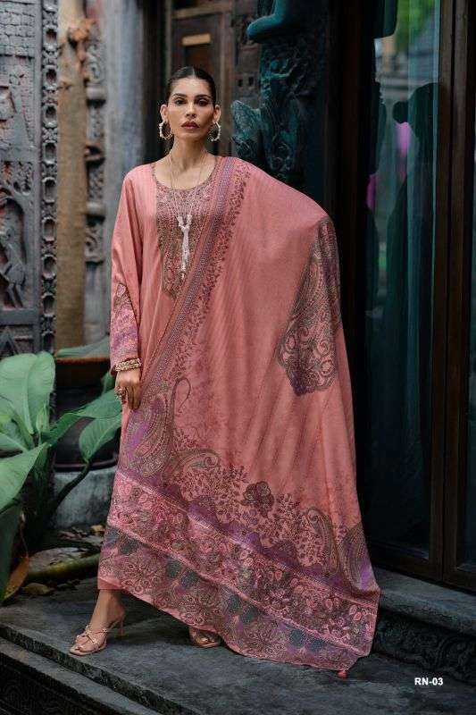 ROSHANARA SERIES 01 TO 05 BY VARSHA DESIGNER DIGITAL PRINTED AND HAND WORK VISCOSE PASHMINA SUITS ARE AVAILABLE AT WHOLESALE PRICE