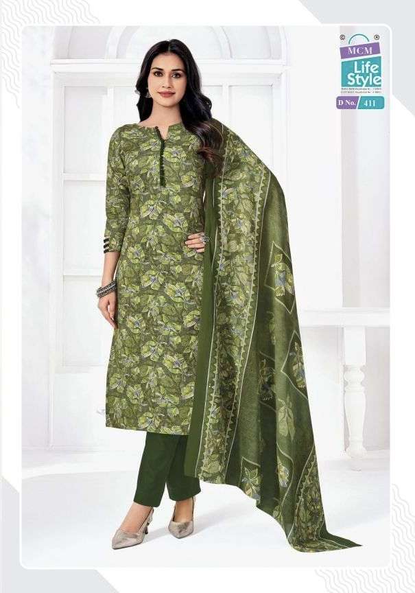 SAANVI VOL-4 SERIES 406 TO 415 BY MCM DESIGNER FOIL PRINTED LAWN COTTON SUITS ARE AVAILABLE AT WHOLESALE PRICE