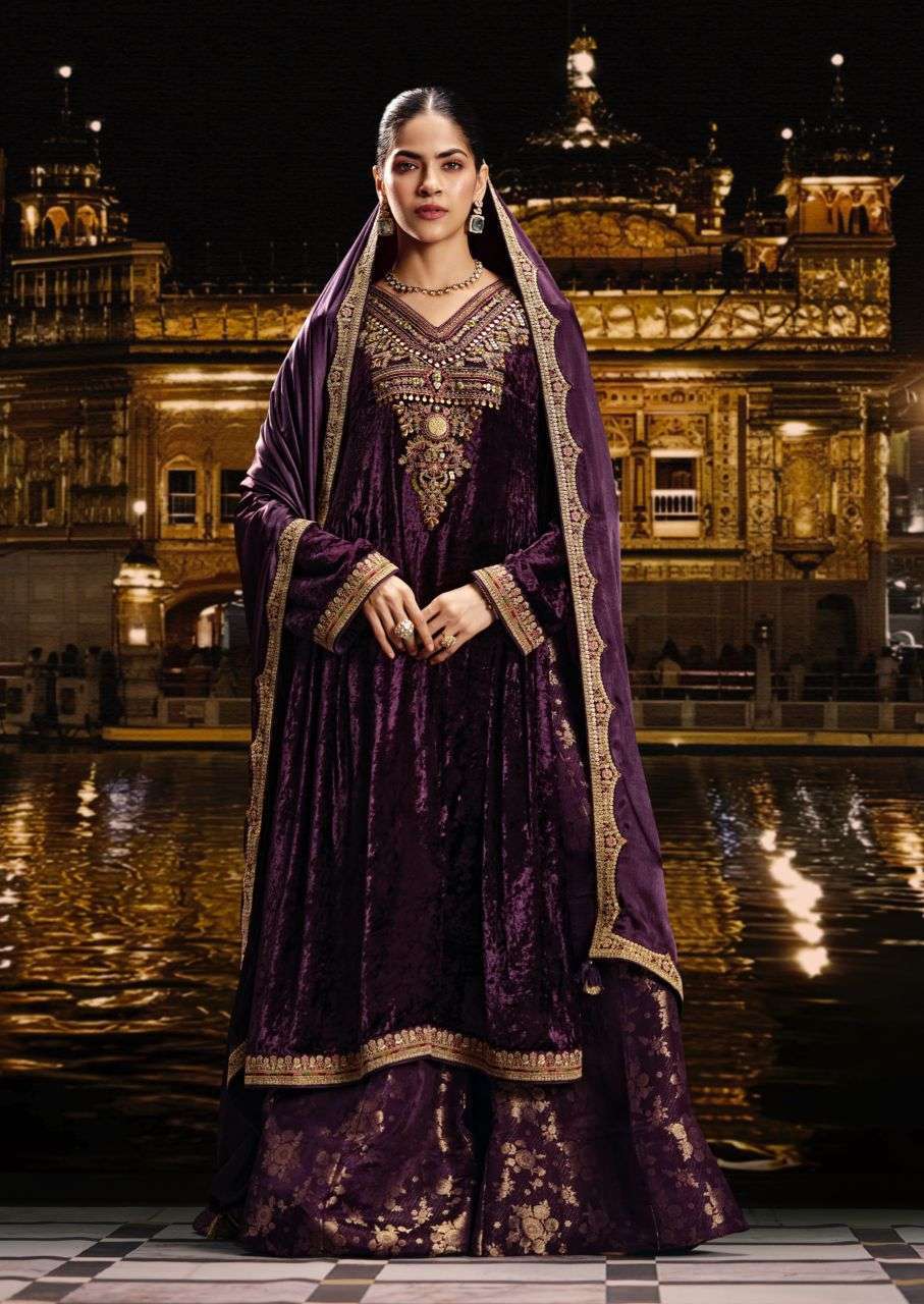 SABAR SERIES 1 TO 6 BY AIQA DESIGNER KHATLI AND FANCY EMBROIDERY WORK VISCOSE VELVET SUITS ARE AVAILABLE AT WHOLESALE PRICE 