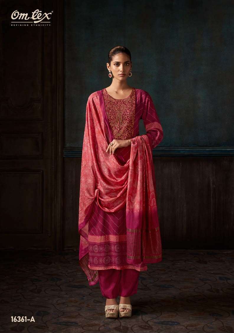 SIVARA SERIES 16361 BY OMTEX DESIGNER DIGITAL PRINTED AND EMBROIDERY PATCH WORK MUSLIN SILK SUITS ARE AVAILABLE AT WHOLESALE PRICE