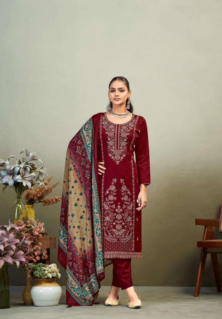 ZAIRA SERIES 119 BY AZARA DESIGNER EMBROIDERY WORK ZAM COTTON SUITS ARE AVAILABLE AT WHOLESALE PRICE