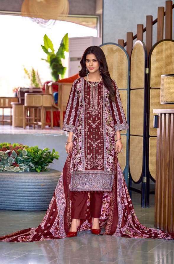 ZEENAT SERIES 1001 TO 1006 BY RINAZ ARTS DESIGNER EMBROIDERY WORK LAWN COTTON SUITS ARE AVAILABLE AT WHOLESALE PRICE
