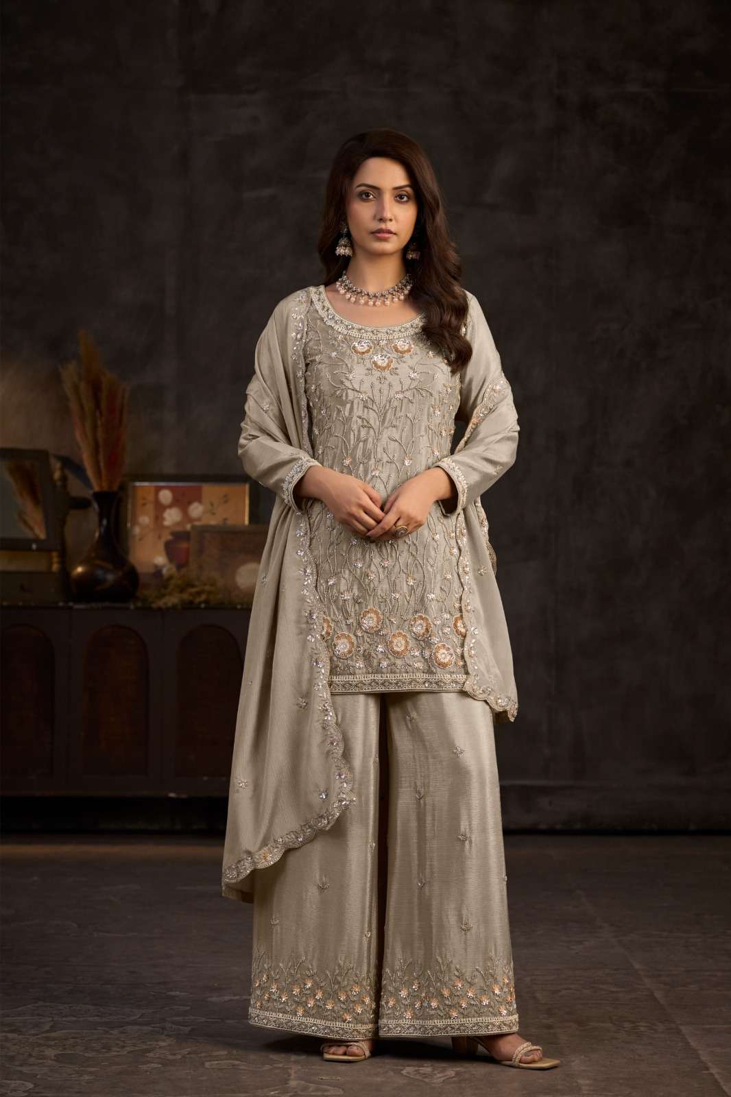 AAYKA SERIES 7719 BY GULKAYRA DESIGNER BEADS WORK CHINON READYMADE SUITS ARE AVAILABLE AT WHOLESALE PRICE