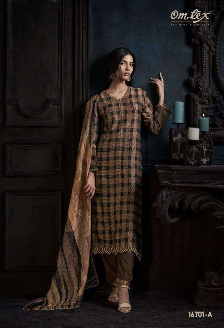 AISHVI SERIES 16701 BY OMTEX DESIGNER DIGITAL PRINTED AND EMBROIDERY WORK SILK JACQUARD SUITS ARE AVAILABLE AT WHOLESALE PRICE 
