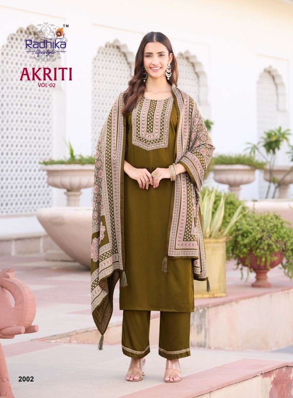 AKRITI VOL-2 SERIES 2001 TO 2006 BY RADHIKA LIFESTYLE DESIGNER HAND WORK GAJI SILK TOP WITH BOTTOM AND DUPATTA ARE AVAILABLE AT WHOLESALE PRICE
