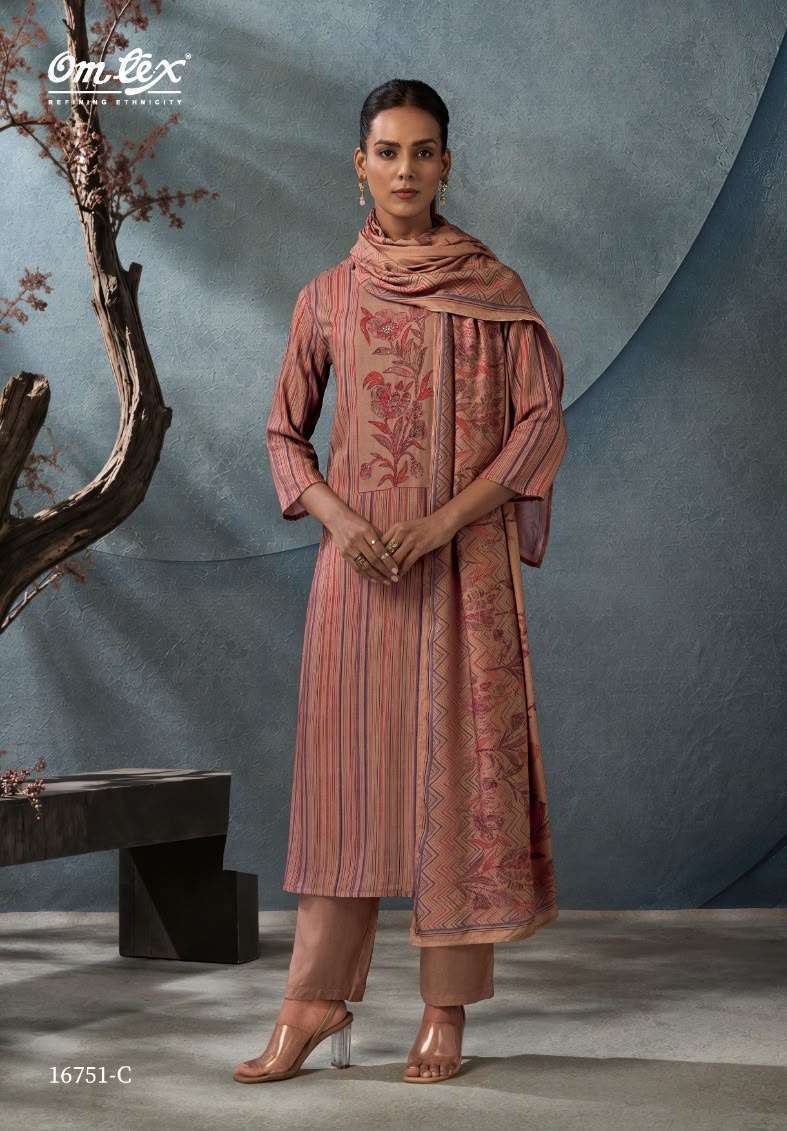 ALYA SERIES 16751 BY OMTEX DESIGNER DIGITAL PRINTED AND HAND WORK PASHMINA SUITS ARE AVAILABLE AT WHOLESALE PRICE