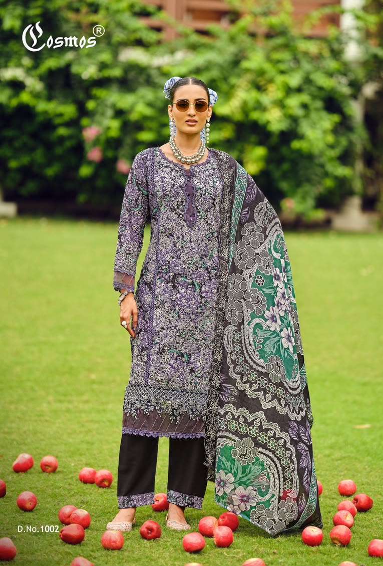AQEEQ SERIES 1001 TO 1004 BY COSMOS DESIGNER PRINTED AND CHIKENKARI WORK LAWN COTTON READYMADE SUITS ARE AVAILABLE AT WHOLESALE PRICE