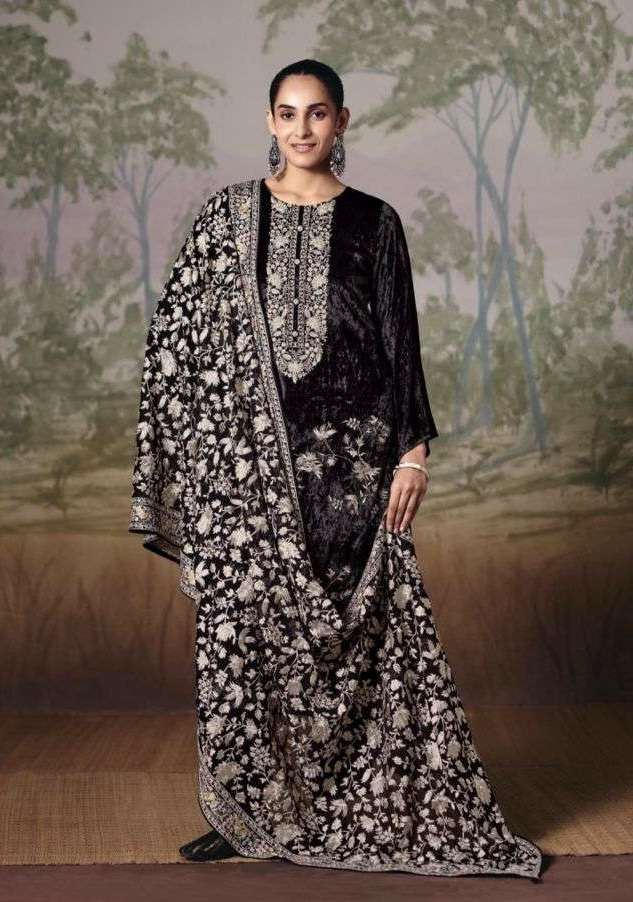 BAANO SERIES 28561 TO 28564 BY IBIZA DESIGNER EMBROIDERY AND HAND WORK VISCOSE VELVET SUITS ARE AVAILABLE AT WHOLESALE PRICE 