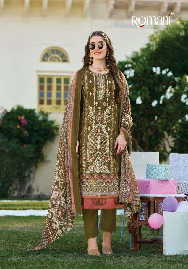 BIN KAREEM VOL-7 SERIES 1165 BY ROMANI DESIGNER DIGITAL PRINTED AND EMBROIDERY WORK SOFT COTTON SUITS ARE AVAILABLE AT WHOLESALE PRICE