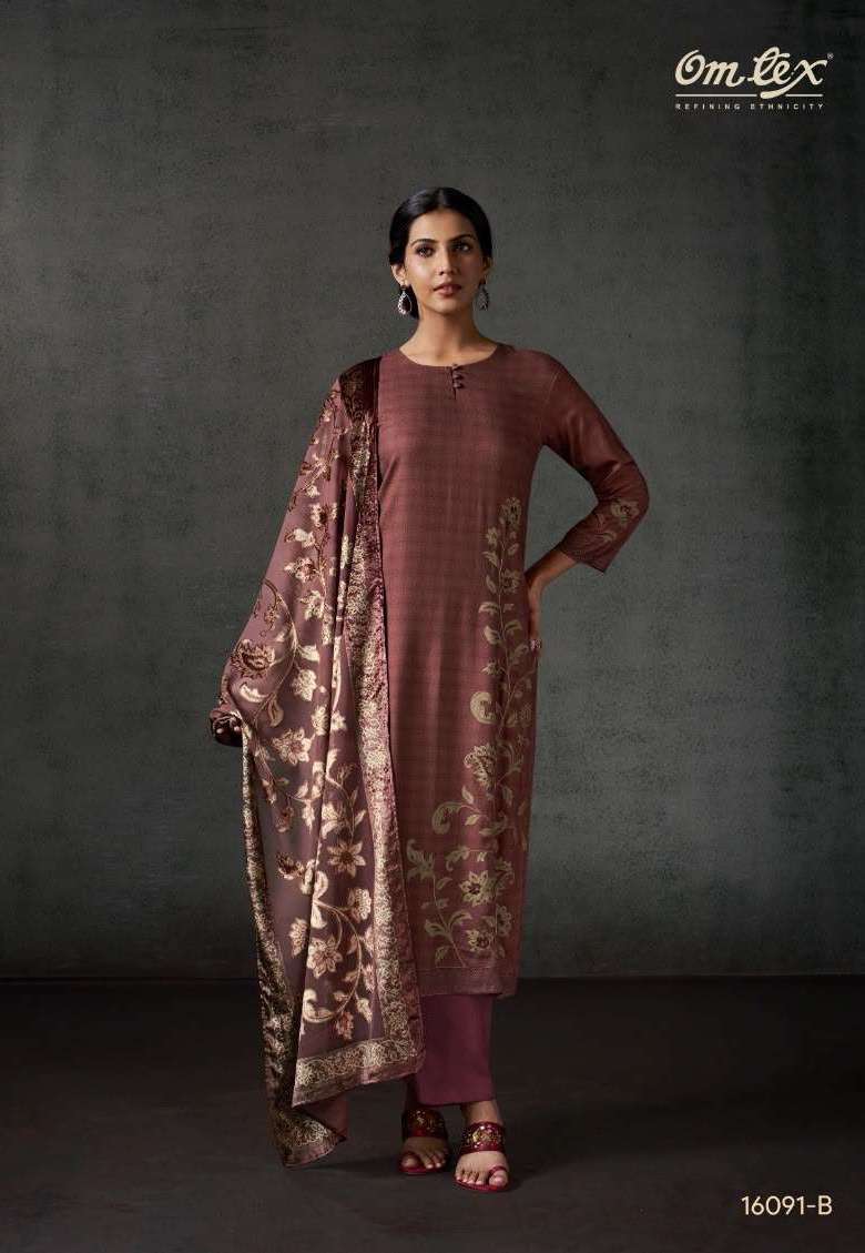 CHARVI SERIES 16091 BY OMTEX DESIGNER DIGITAL PRINTED AND HAND WORK PASHMINA SUITS ARE AVAILABLE AT WHOLESALE PRICE