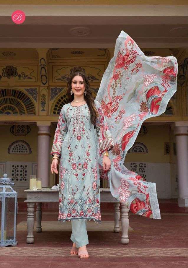 CHEVRON VOL-6 SERIES 1015 BU BELLIZA DESIGNER DIGITAL PRINTED AND EMBROIDERY WORK COTTON SUITS ARE AVAILABLE AT WHOLESALE PRICE