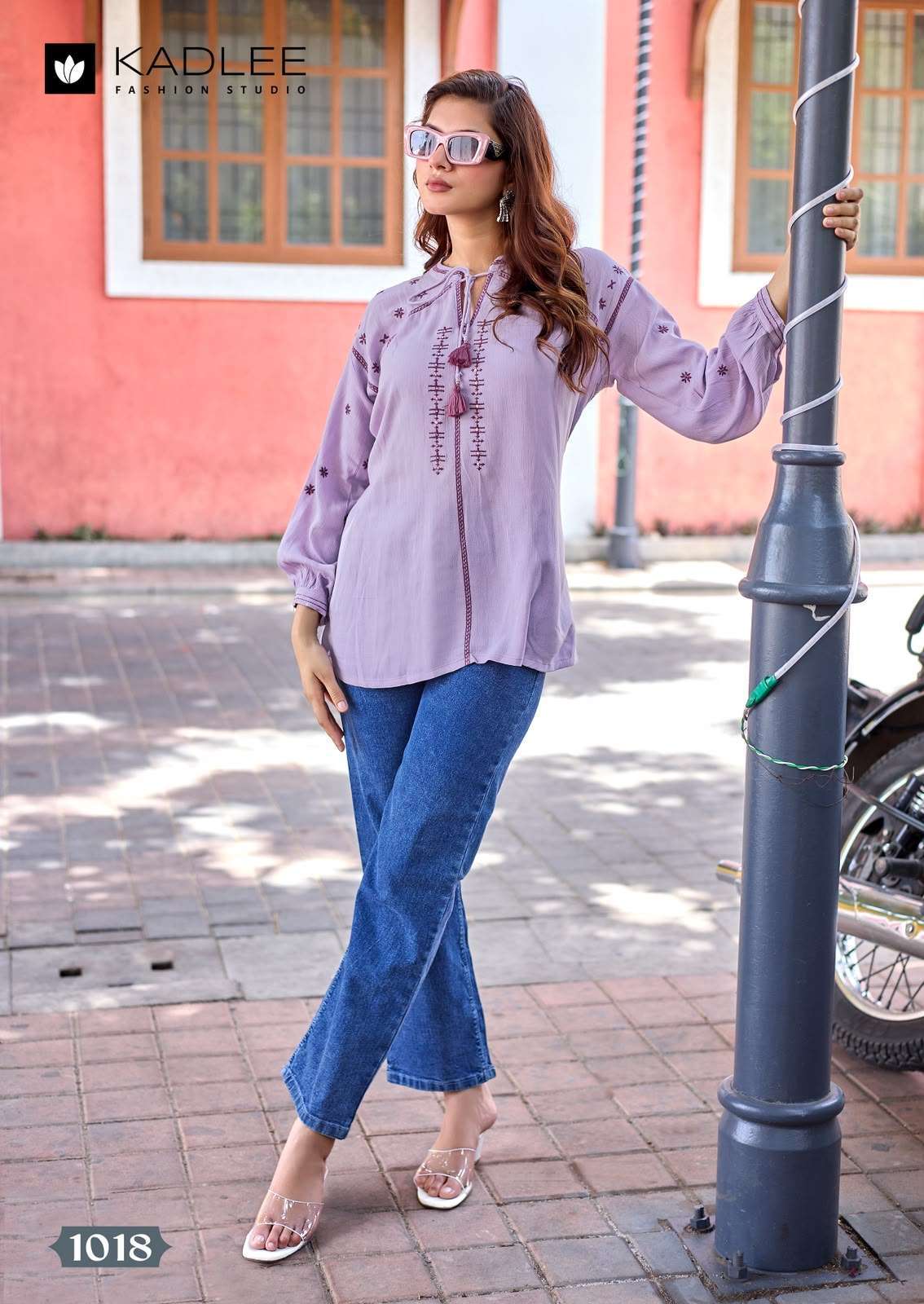 CRYSTAL VOL-3 SERIES 1013 TO 1018 BY KALDEE DESIGNER THREAD AND HAND WORK RAYON WRINKLE TOP ARE AVAILABLE AT WHOLESALE PRICE