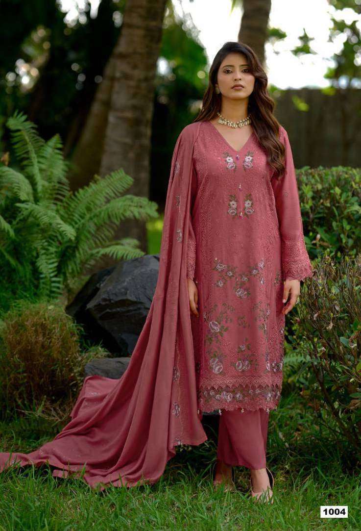 ELAF PASHMINA SERIES 1001 TO 1004 BY DEEPSY DESIGNER EMBROIDERY WORK VISCOSE PASHMINA SUITS ARE AVAILABLE AT WHOLESALE PRICE