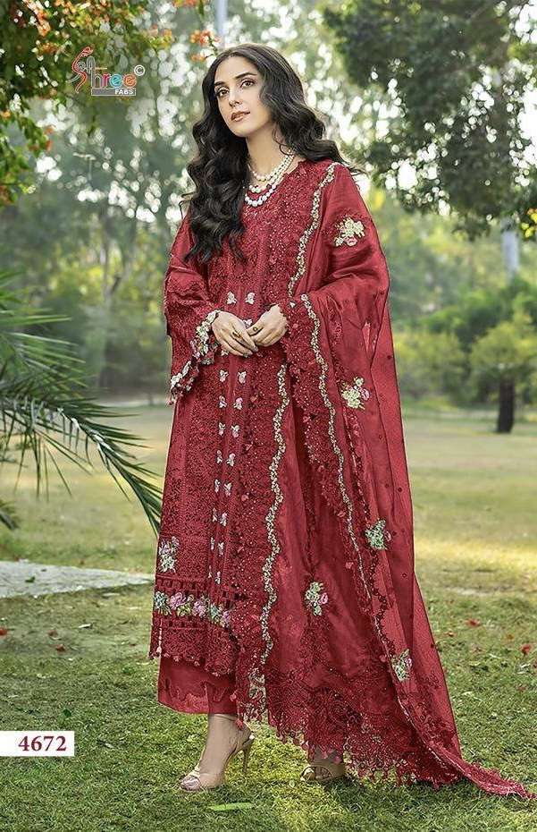 ELAF PREMIUM VOL-5 SERIES 4671 TO 4676 BY SHREE FABS DESIGNER SELF EMBROIDERY WORK COTTON SUITS ARE AVAILABLE AT WHOLESALE PRICE
