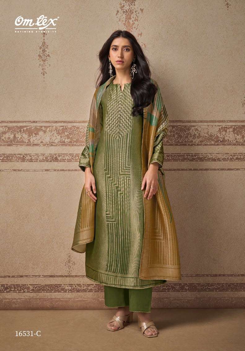 ESME SERIES 16531 BY OMTEX DESIGNER HAND WORK SILK JACQUARD SUITS ARE AVAILABLE AT WHOLESALE PRICE
