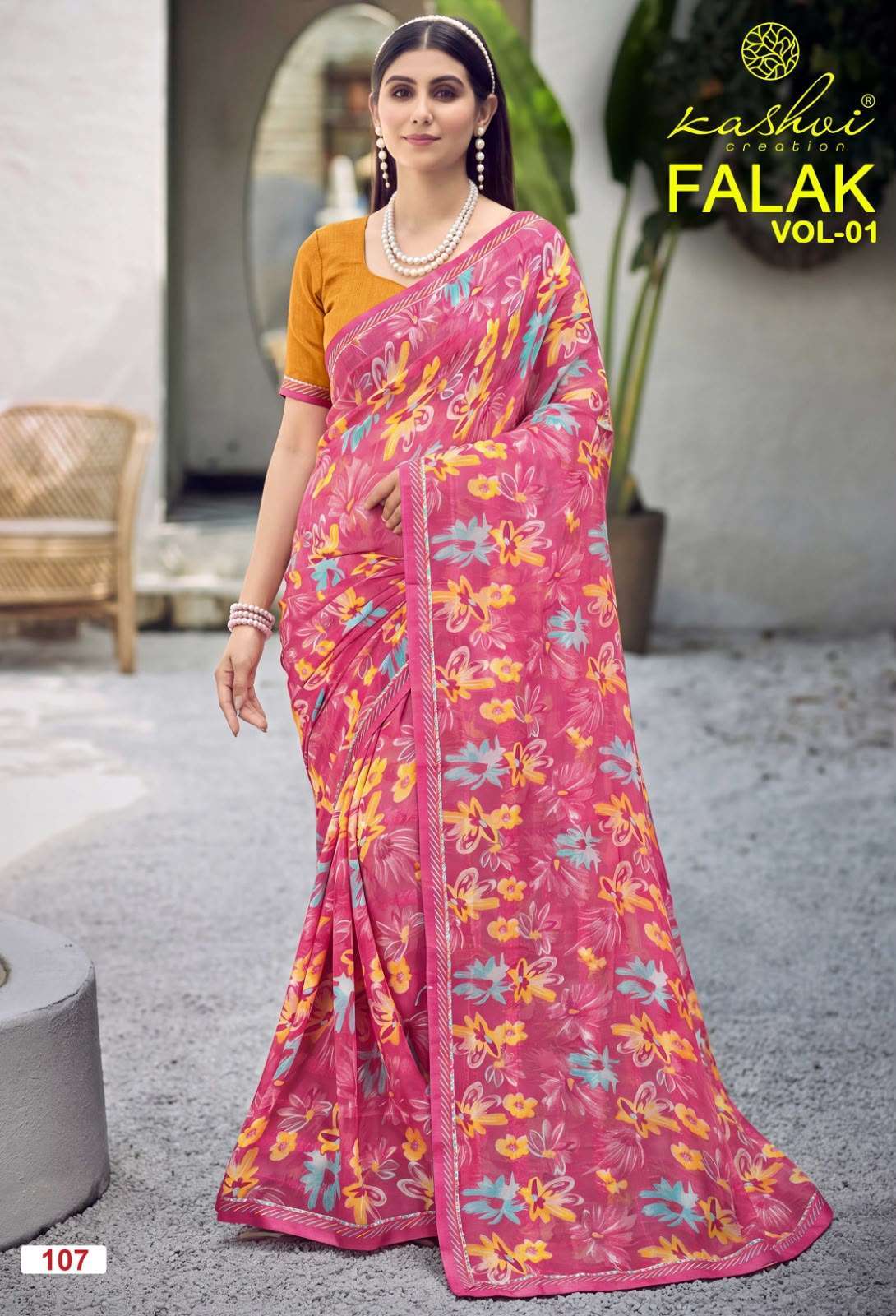 FALAK VOL-1 SERIES 1001 TO 1008 SAREE BY KASHVI DESIGNER PRINTED GEORGETTE SAREE ARE AVAILABLE AT WHOLESALE PRICE