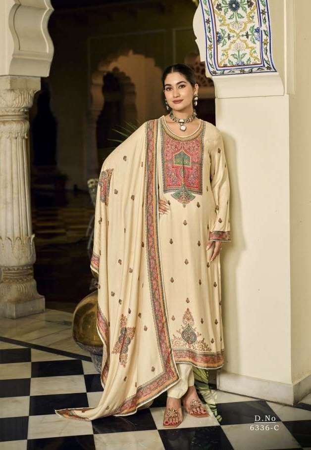 GOLDEN GRACE SERIES 6336 BY SIMAR DESIGNER POSITION PRINT VISCOSE PASHMINA SUITS ARE AVAILABLE AT WHOLESALE PRICE 