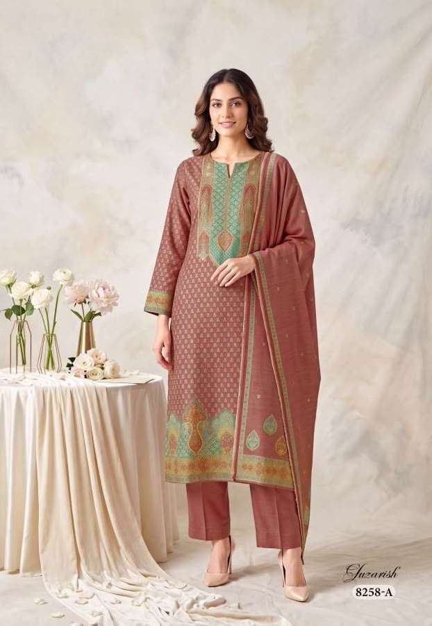 GUZARISH SERIES 8258 BY SIMAR DESIGNER POSITION DIGITAL PRINTED SILK JACQUARD SUITS ARE AVAILABLE AT WHOLESALE PRICE