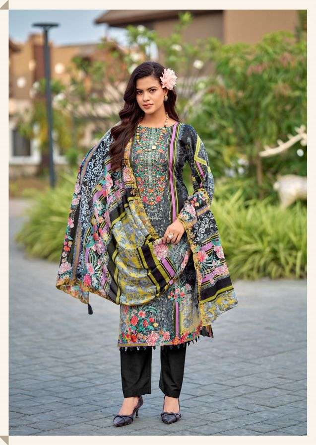 HUMDUM SERIES 1001 TO 1006 BY RINAZ ARTS DESIGNER BORROR EMBROIDERY WORK LAWN COTTON SUITS ARE AVAILABLE AT WHOLESALE PRICE