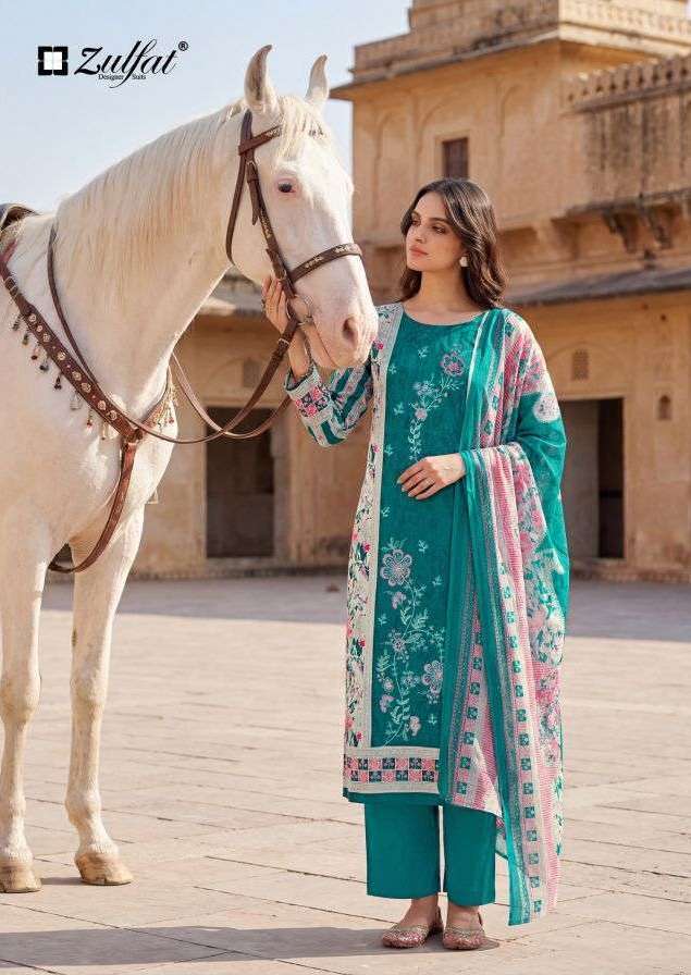 HUMRAAZ SERIES 726 BY ZULFAT DESIGNER DIGITAL PRINTED AND EMBROIDERY WORK ZAM SUITS ARE AVAILABLE AT WHOLESALE PRICE