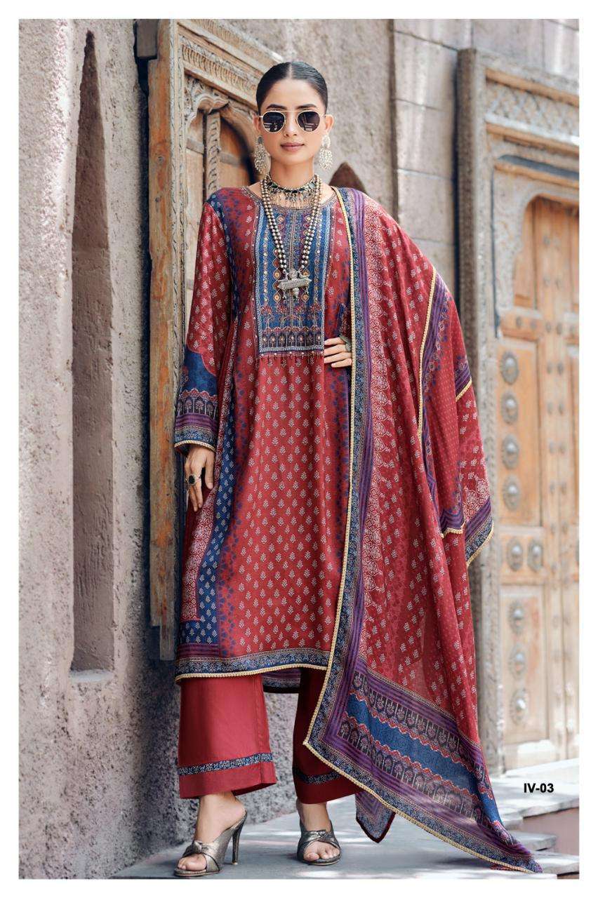 INDIGO VAULT SERIES 01 TO 04 BY VARSHA DESIGNER DIGITAL PRINTED AND HAND WORK VISCOSE PASHMINA SUITS ARE AVAILABLE AT WHOLESALE PRICE 