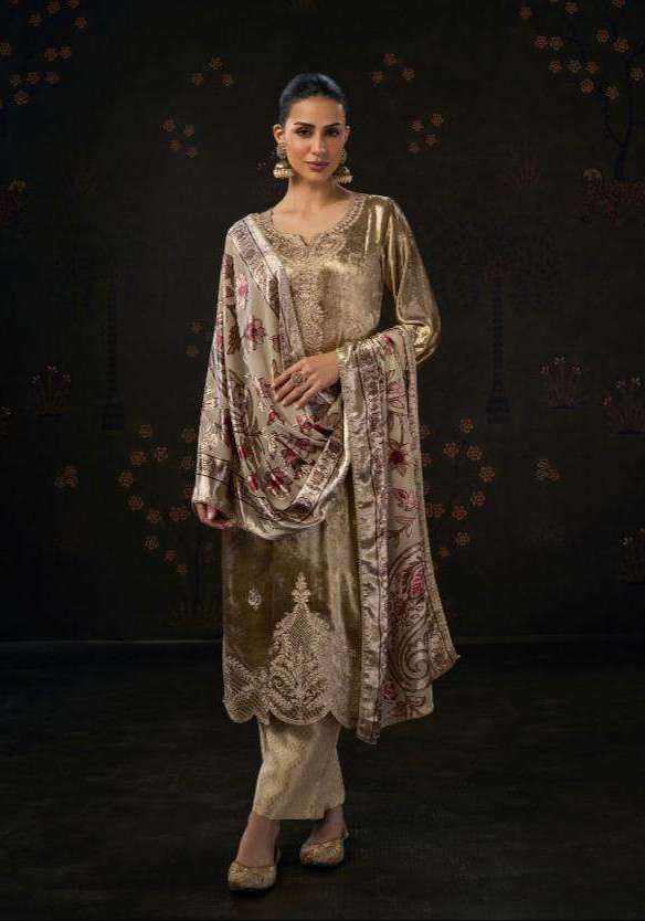 JASHAN SERIES 80001 TO 80004 BY KESAR DESIGNER EMBROIDERY WORK VISCOSE VELVET SUITS ARE AVAILABLE AT WHOLESALE PRICE