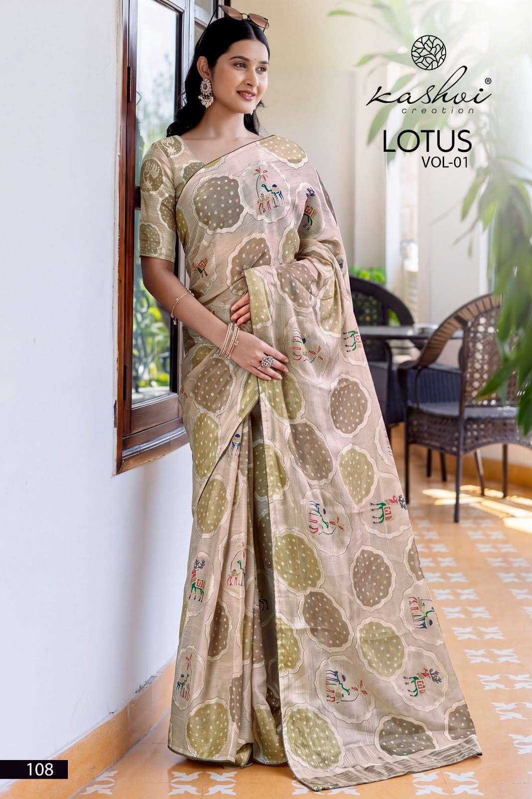 LOTUS VOL-1 SERIES 101 TO 108 SAREE BY KASHVI DESIGNER FOIL PRINTED SIYA SILK SAREE ARE AVAILABLE AT WHOLESALE PRICE