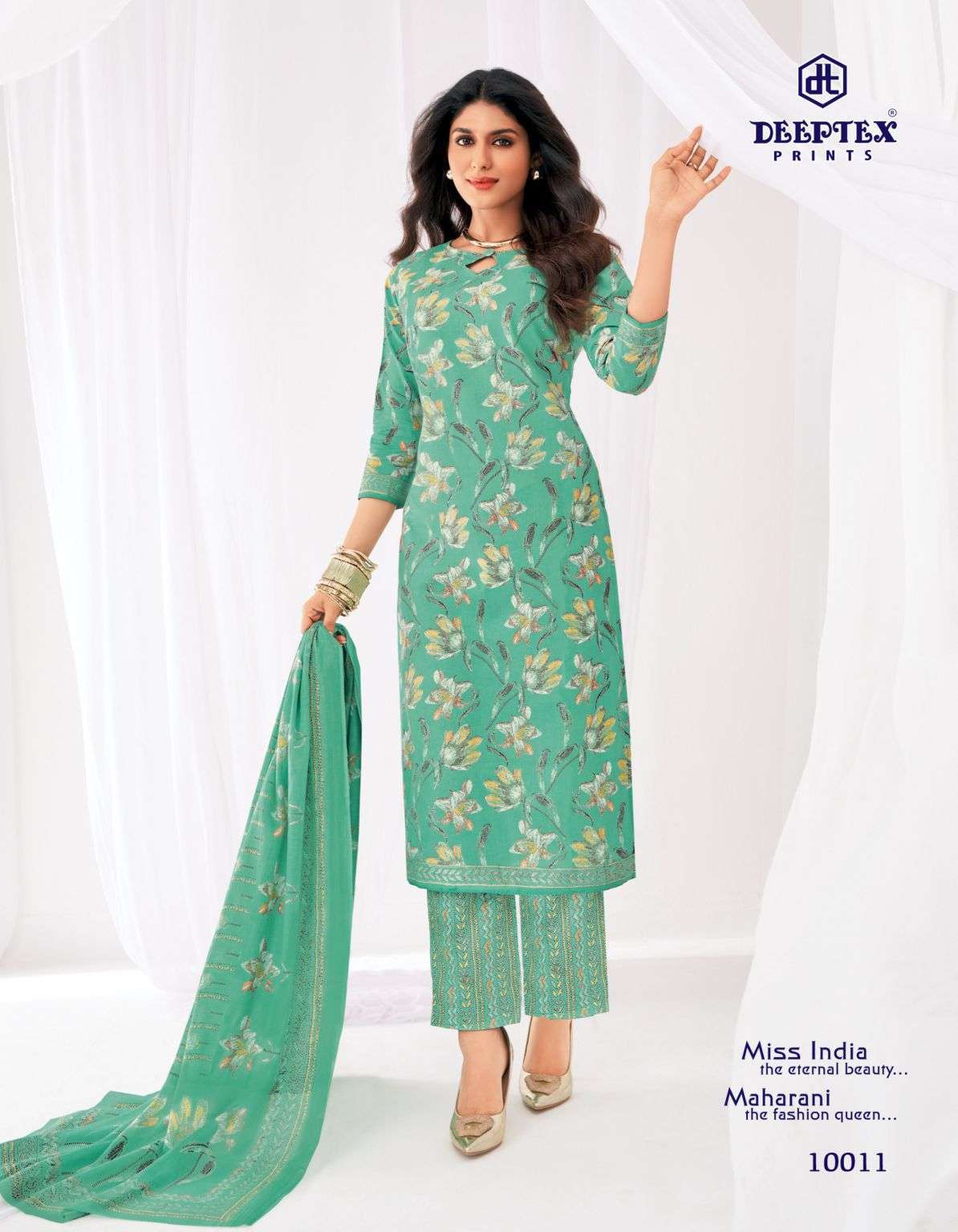 MISS INDIA VOL-100 SERIES 10001 TO 10016 BY DEEPTEX DESIGNER WITH PRINTED COTTON SUITS ARE AVAILABLE AT WHOLESALE PRICE