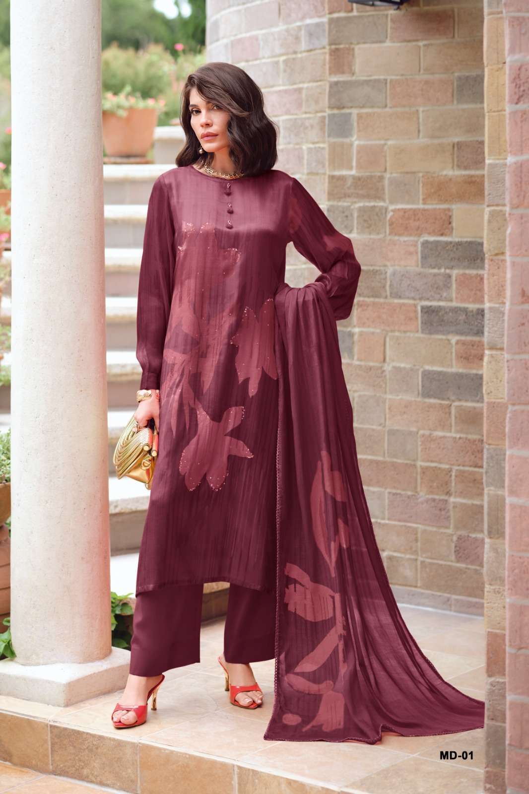MURAD SERIES 01 TO 04 BY VARSHA DESIGNER DIGITAL PRINTED WITH SEQUENCE AND THREAD WORK VISCOSE PASHMINA SUITS ARE AVAILABLE AT WHOLESALE PRICE