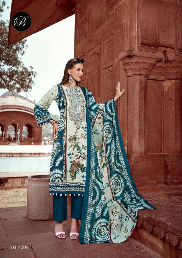 NAIRA VOL-158 SERIES 1011 BY BELLIZA DESIGNER PRINTED AND WORK COTTON SUITS ARE AVAILABLE AT WHOLESALE PRICE