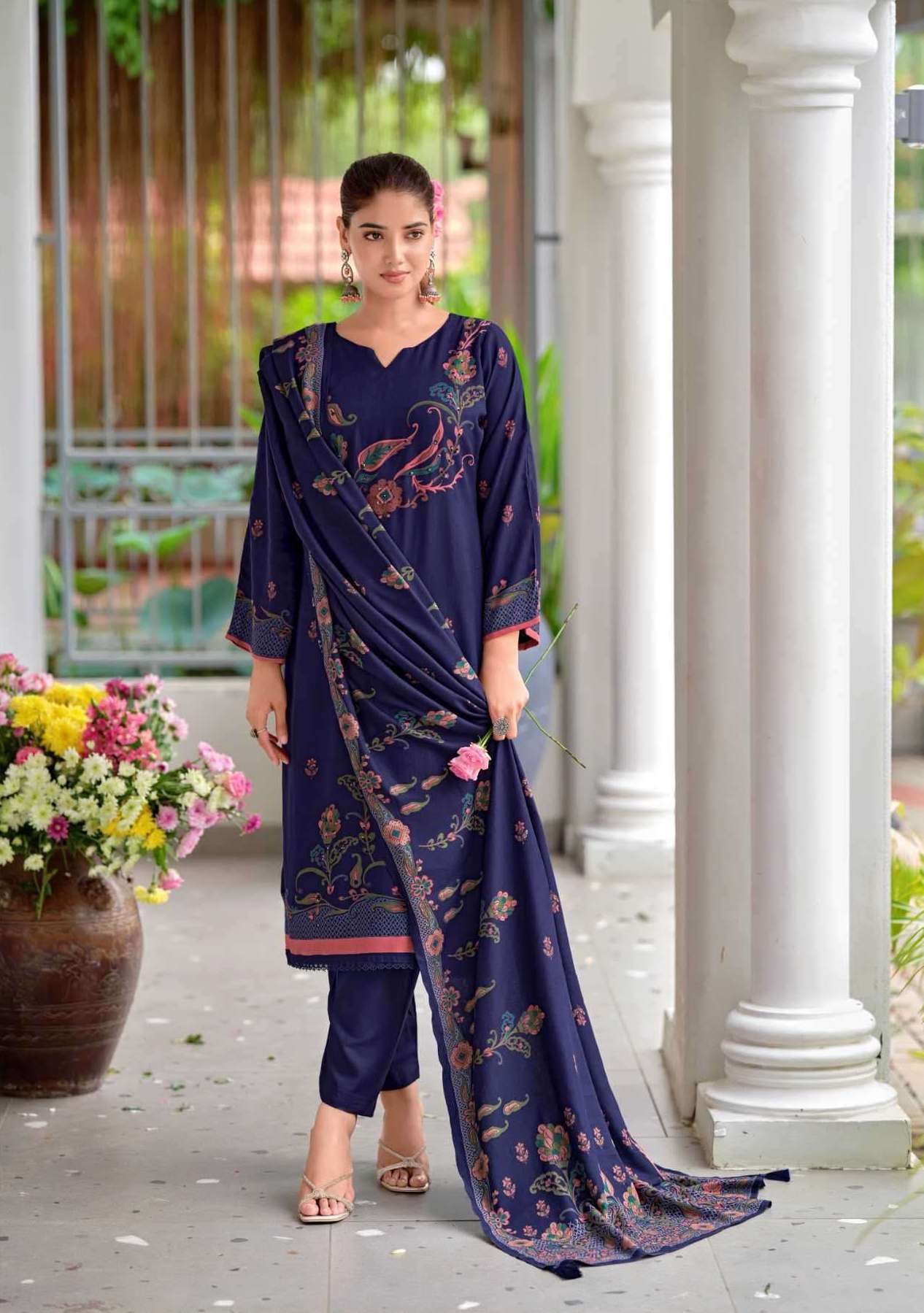 NAYLA SERIES 1001 TO 1004 BY MUMTAZ ARTS DESIGNER DIGITAL PRINTED AND HAND WORK VISCOSE PASHMINA SUITS ARE AVAILABLE AT WHOLESALE PRICE