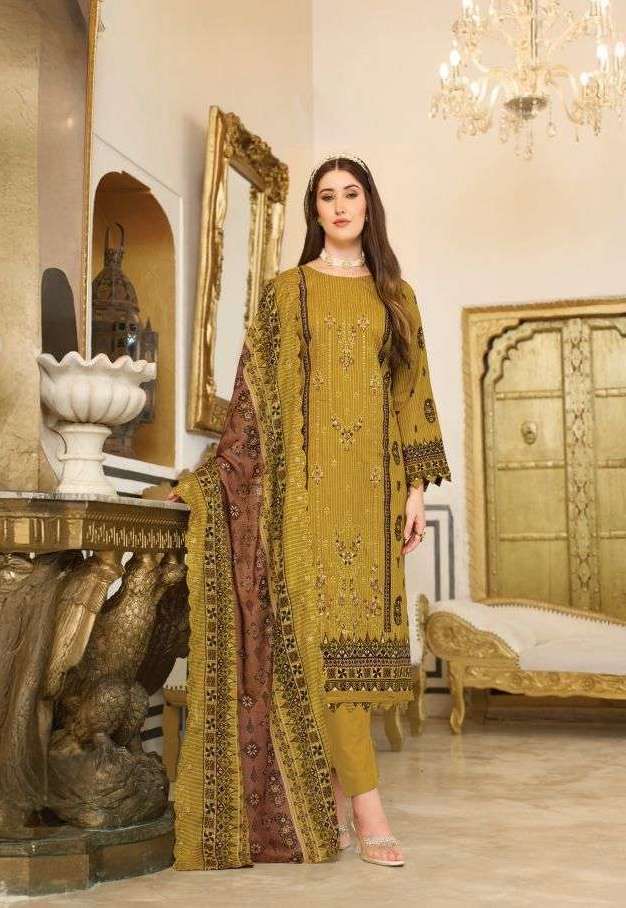 NOOR E ISHQ VOL-2 SERIES 1012 BY BELLIZA DESIGNER DIGITAL PRINTED AND EMBROIDERY WORK COTTON SUITS ARE AVAILABLE AT WHOLESALE PRICE