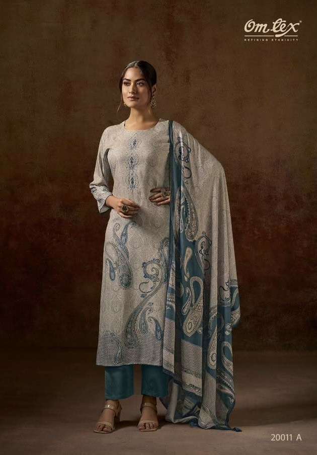 OSHIN SERIES 20011 BY OMTEX DESIGNER DIGITAL PRINTED AND HANDWORK PASHMINA SUITS ARE AVAILABLE AT WHOLESALE PRICE 