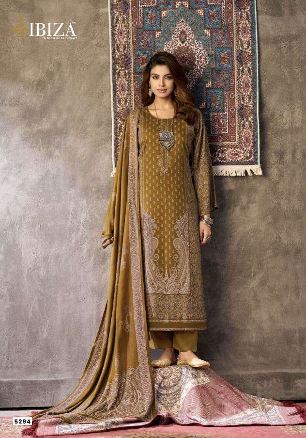 PASHMINA DHAGA SERIES 5291 TO 5294 BY IBIZA DESIGNER DIGITAL PRINTED AND HAND WORK VISCOSE PASHMINA SUITS ARE AVAILABLE AT WHOLESALE PRICE 