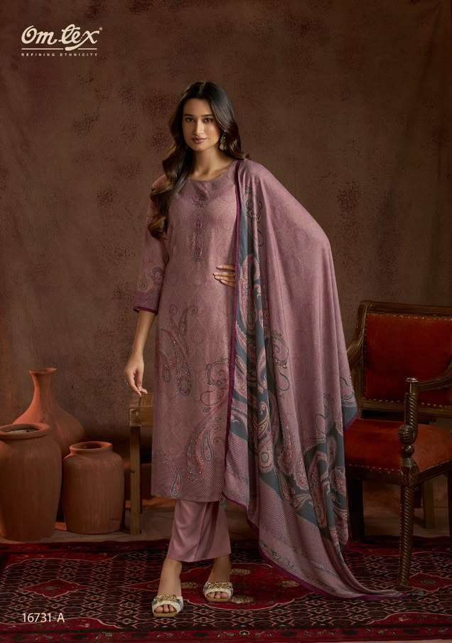PRANJALI SERIES 16731 BY OMTEX DESIGNER DIGITAL PRINTED AND HAND WORK PASHMINA SUITS ARE AVAILABLE AT WHOLESALE PRICE