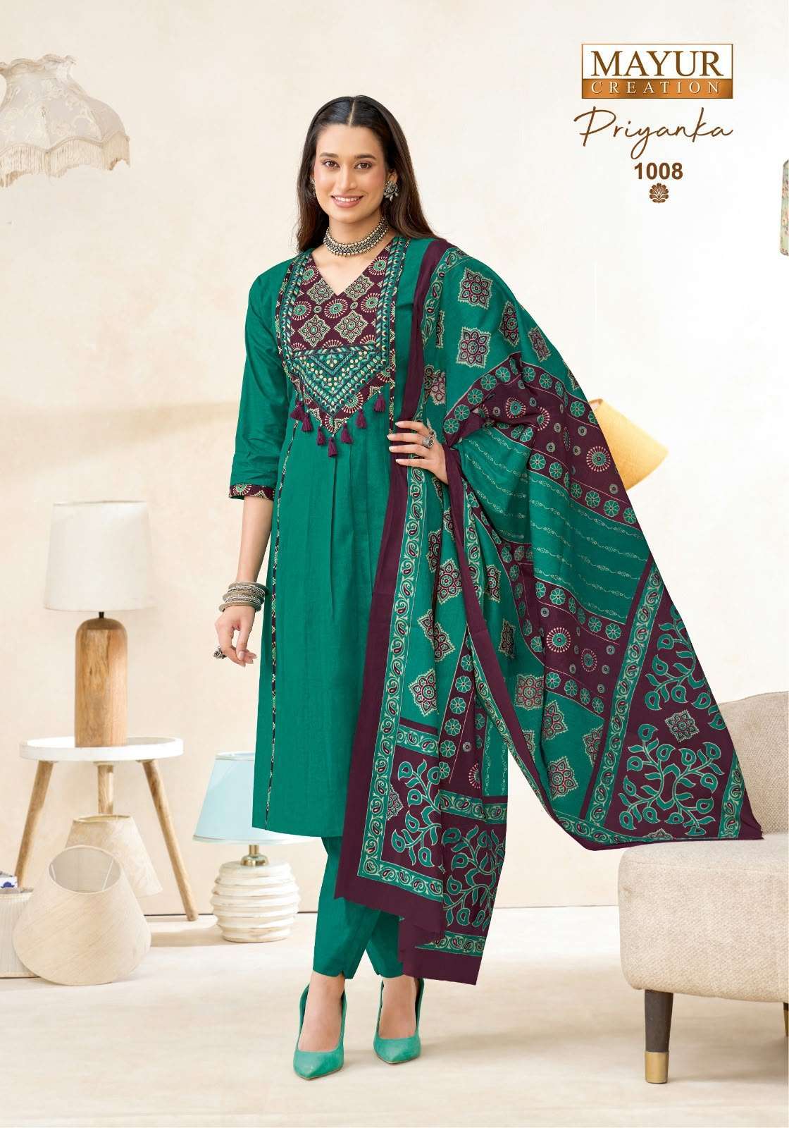 PRIYANKA VOL-1 SERIES 1001 TO 1008 BY MAYUR DESIGNER THREAD WORK KUTCHI COTTON READYMADE SUITS ARE AVAILABLE AT WHOLESALE PRICE 