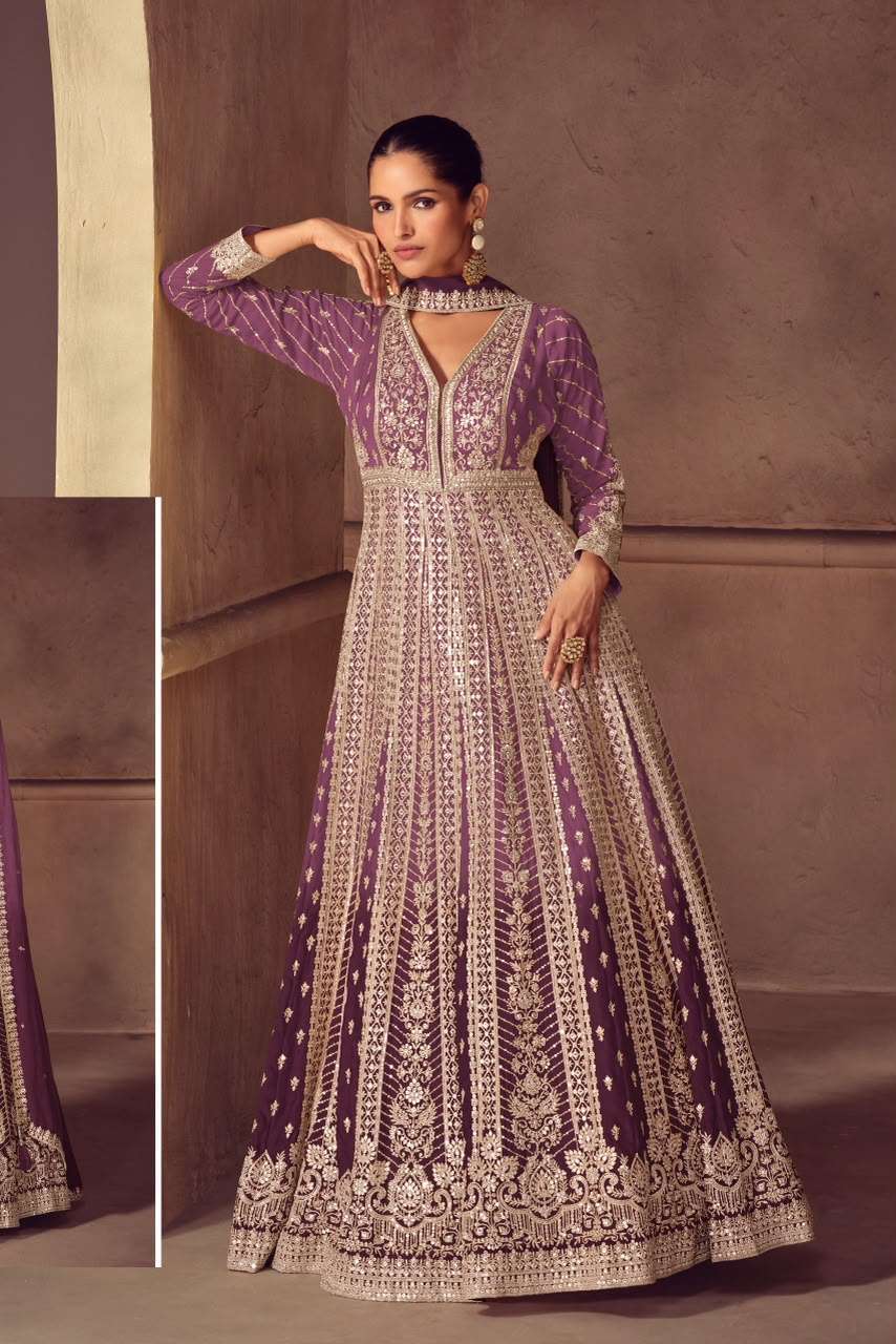 ROMANI SERIES 7700 BY GULKAYRA DESIGNER EMBROIDERY WORK CHINON READYMADE SUITS ARE AVAILABLE AT WHOLESALE PRICE