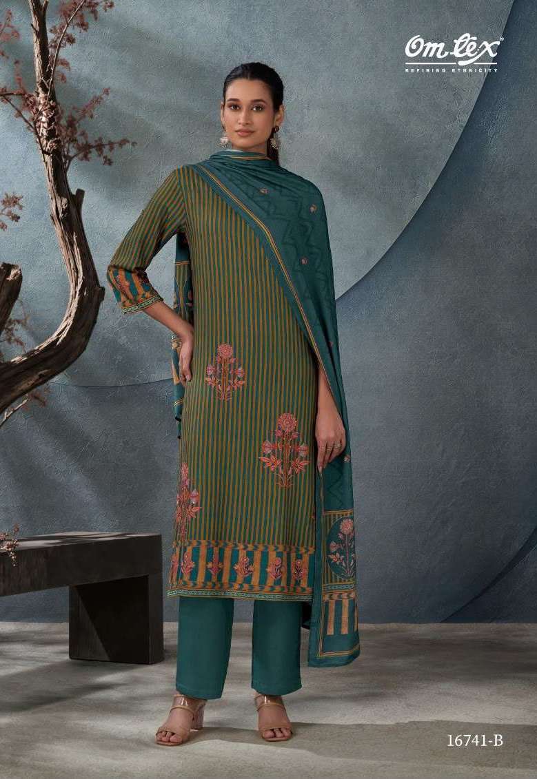 RUH SERIES 16741 BY OMTEX DESIGNER DIGITAL PRINTED AND HAND WORK PASHMINA SILK SUITS ARE AVAILABLE AT WHOLESALE PRICE