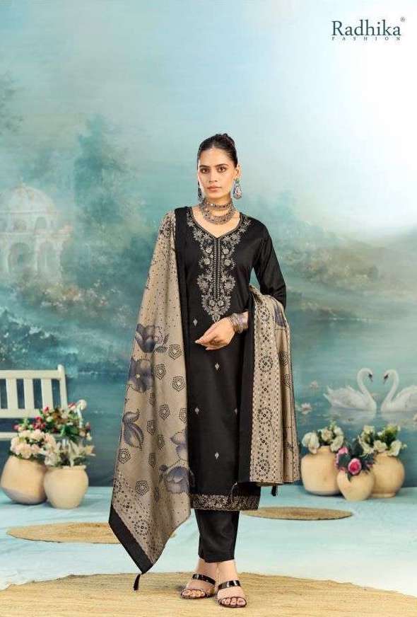 SHAFINAZ VOL-3 SERIES 122 BY RADHIKA AZARA DESIGNER EMBROIDERY WORK HEAVY ZAM SUITS ARE AVAILABLE AT WHOLESALE PRICE