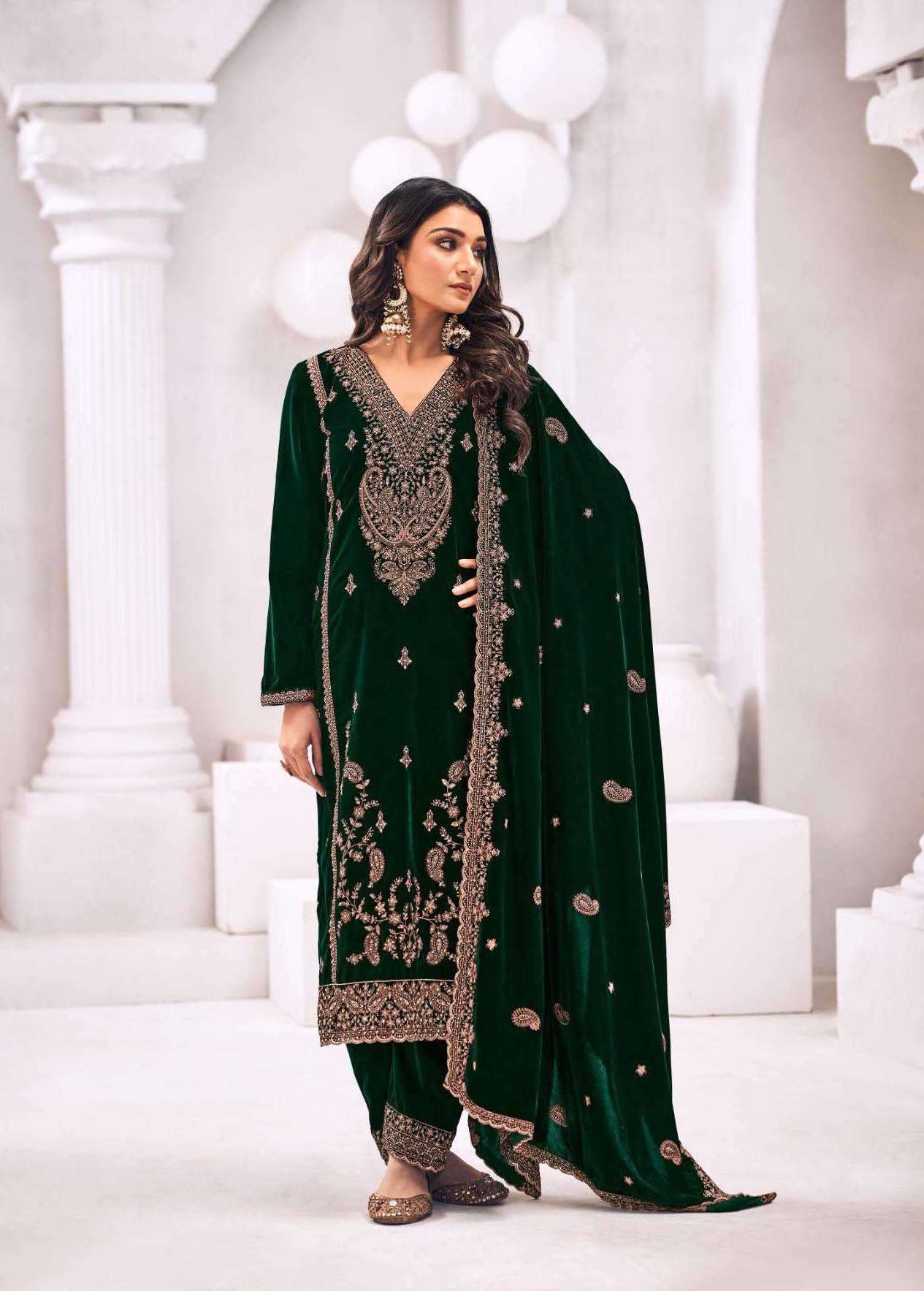 SINDOOR SERIES 13089 BY SIMAR DESIGNER EMBROIDERY WORK PREMIUM VELVET 900 SUITS ARE AVAILABLE AT WHOLESALE PRICE
