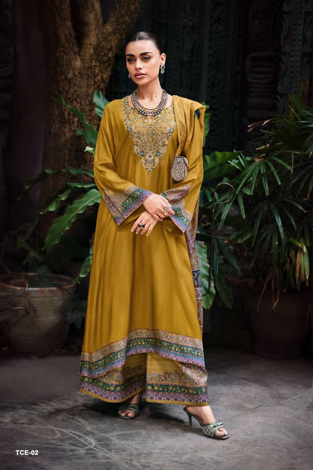 THE CANARY EDIT SERIES 01 TO 04 BY VARSHA DESIGNER THREAD EMBROIDERY WORK PASHMINA SUITS ARE AVAILABLE AT WHOLESALE PRICE