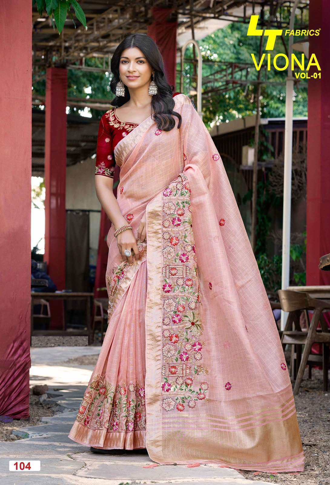 VIONA VOL-1 SERIES 101 TO 106 SAREE BY LT DESIGNER BEADS WOK KORA SILK SAREE ARE AVAILABLE AT WHOLESALE PRICE
