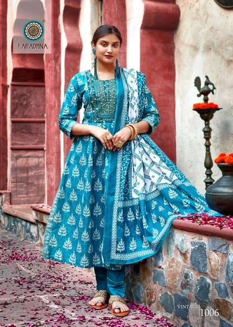 VINTAGE VOL-1 1001 TO 1008 KURTI ARADHANA DESIGNER WITH PRINTED COTTON KURTI WITH PANT AND DUPATTA ARE AVAILABLE AT WHOLESALE PRICE