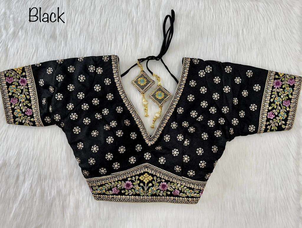 Heavy work silk saree blouse designs