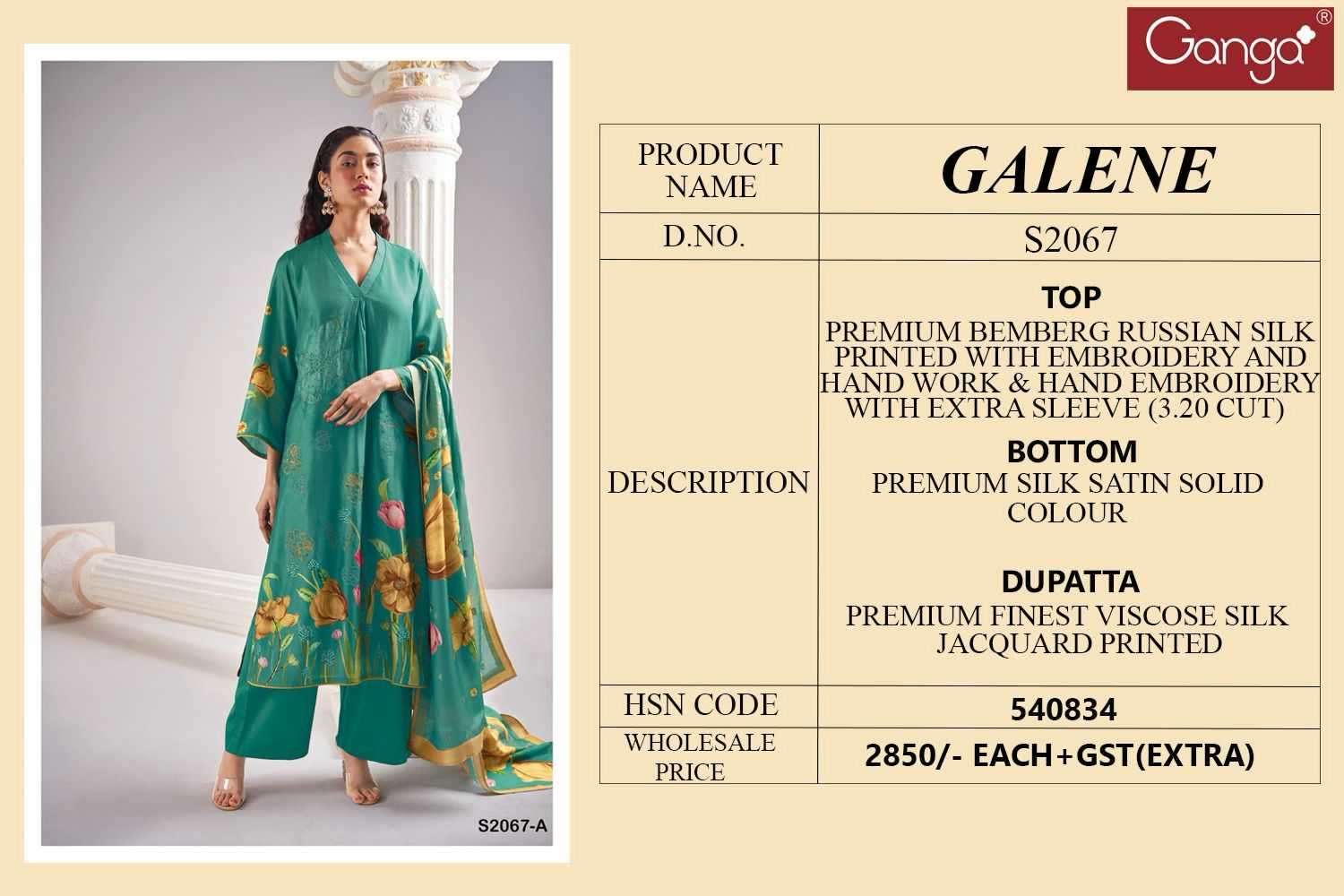 galene series 2067 by ganga designer with embroidery and hand work bemberg russian silk suits are available at wholesale price 0 2024 01 10 17 39 39