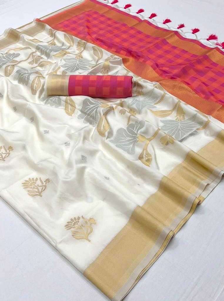 unbox of half white pochampally pattu saree with rajasthani designer pallu  and designer blouse - YouTube