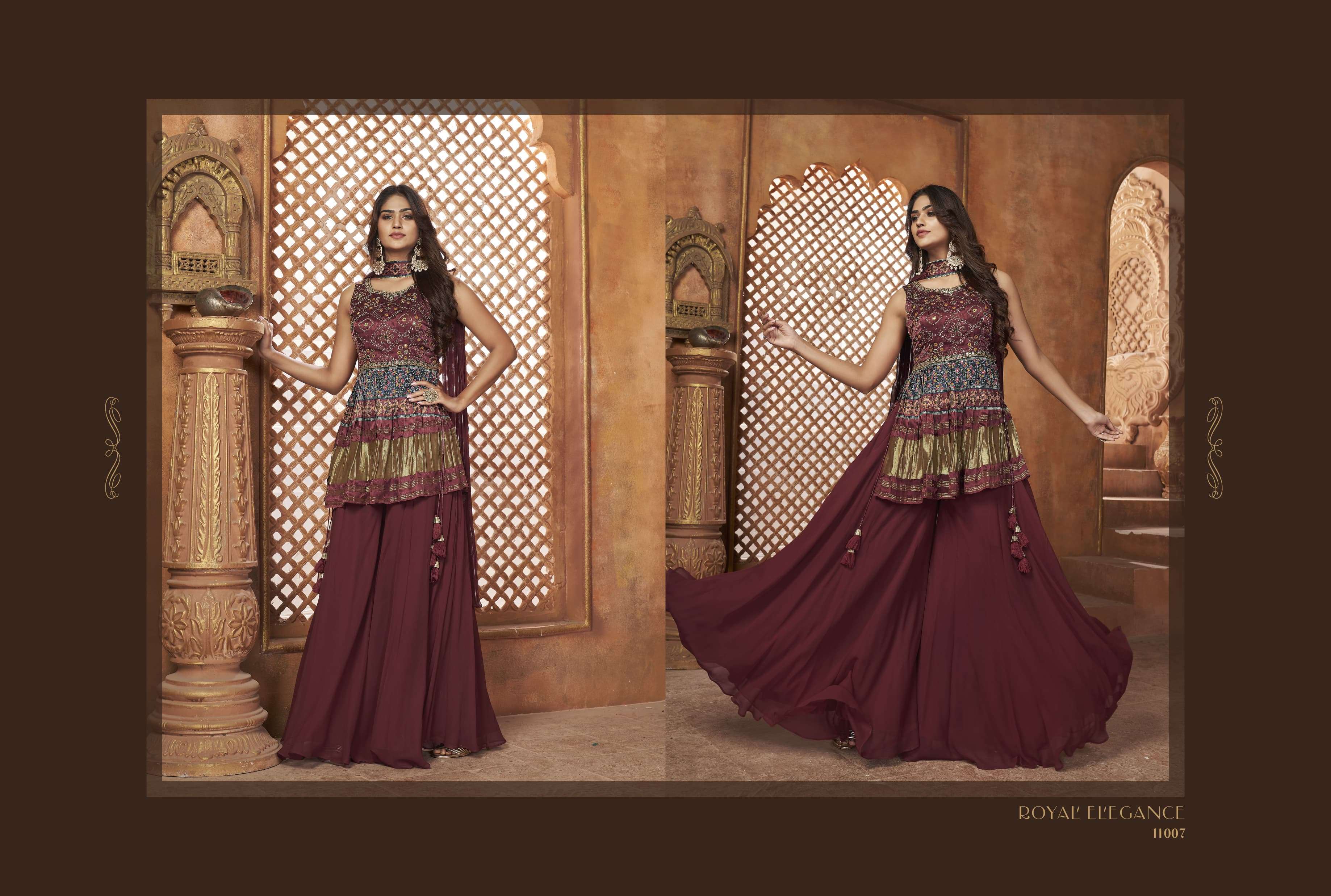 NOOR VOL-2 SERIES 15005 TO 15008 BY VIRASAT DESIGNER WITH PRINTED AND WORK GEORGETTE PEPLUM SUITS ARE AVAILABLE AT WHOLESALE PRICE